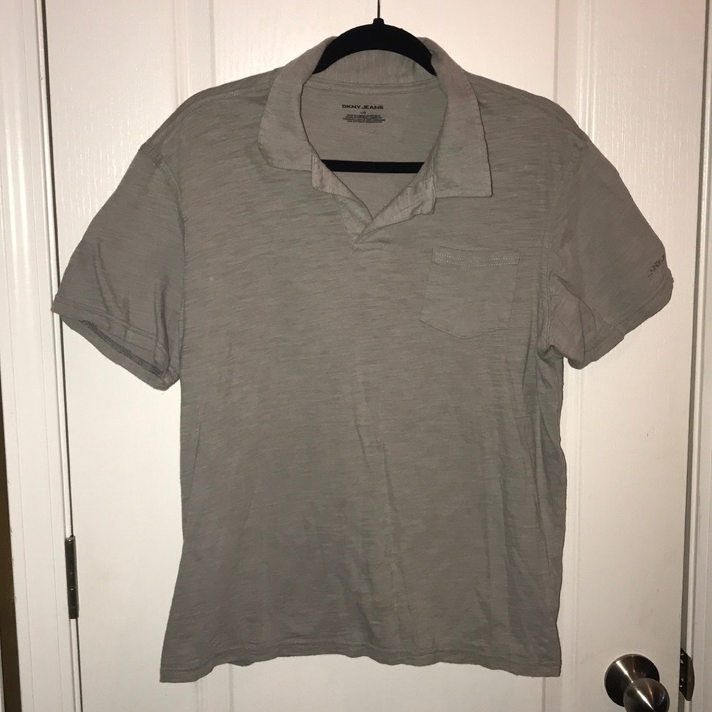 DKNY Jeans gray casual pocket shirt size large